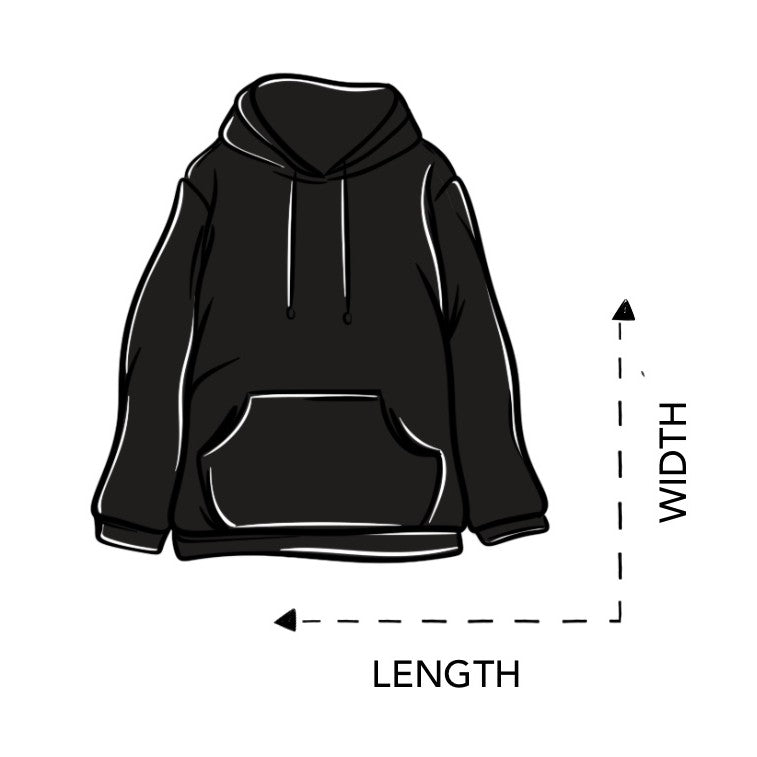freakflag band merch size guide for hoodie display