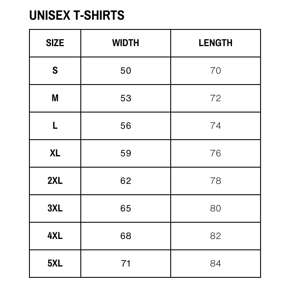 Freakflag Band Merch Size Chart T-Shirt