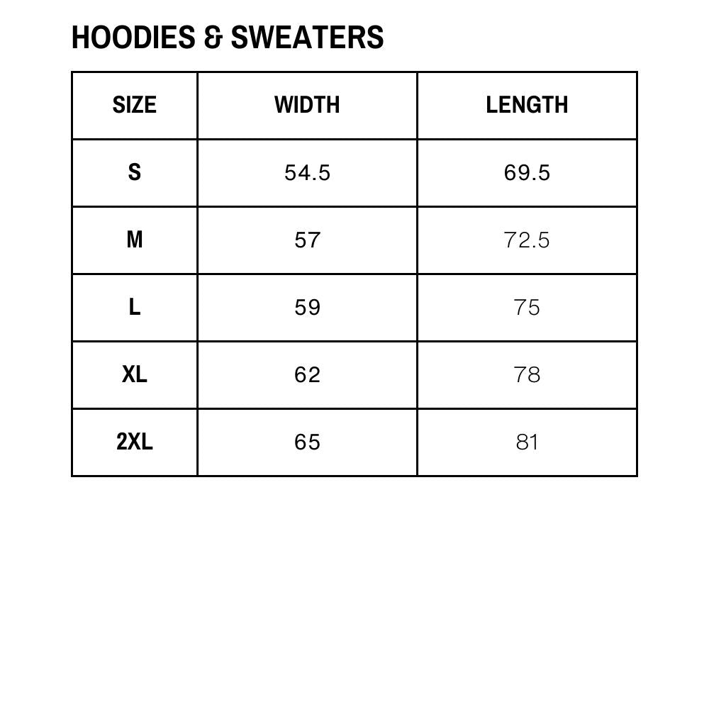 Freakflag Band Merch Size Chart Hoodie
