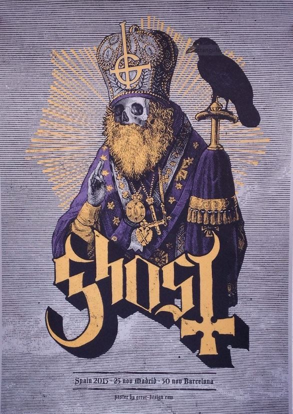 Ghost Poster with A2 Band Poster ��� High-Quality Print on Glossy sm Paper Printed on premium sm paper in a gothic alternative st.