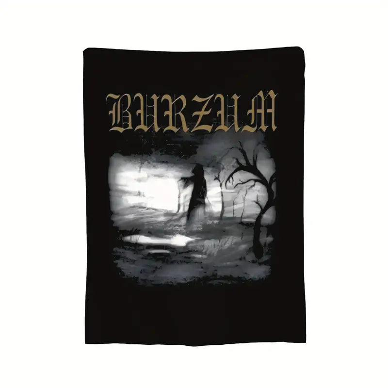 Burzum Blanket with Soft flannel and fleece blanket with band print. Measures x in a gothic alternative style.