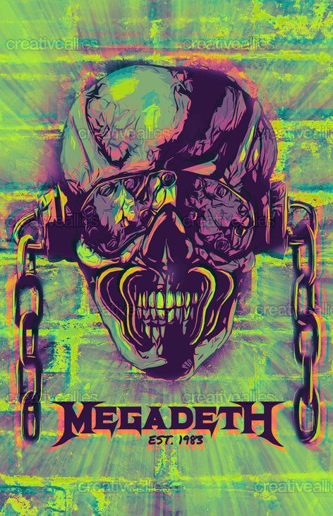 Megadeth Poster with A2 Band Poster ��� High-Quality Print on Glossy sm Paper Printed on premium sm paper in a gothic alternative.
