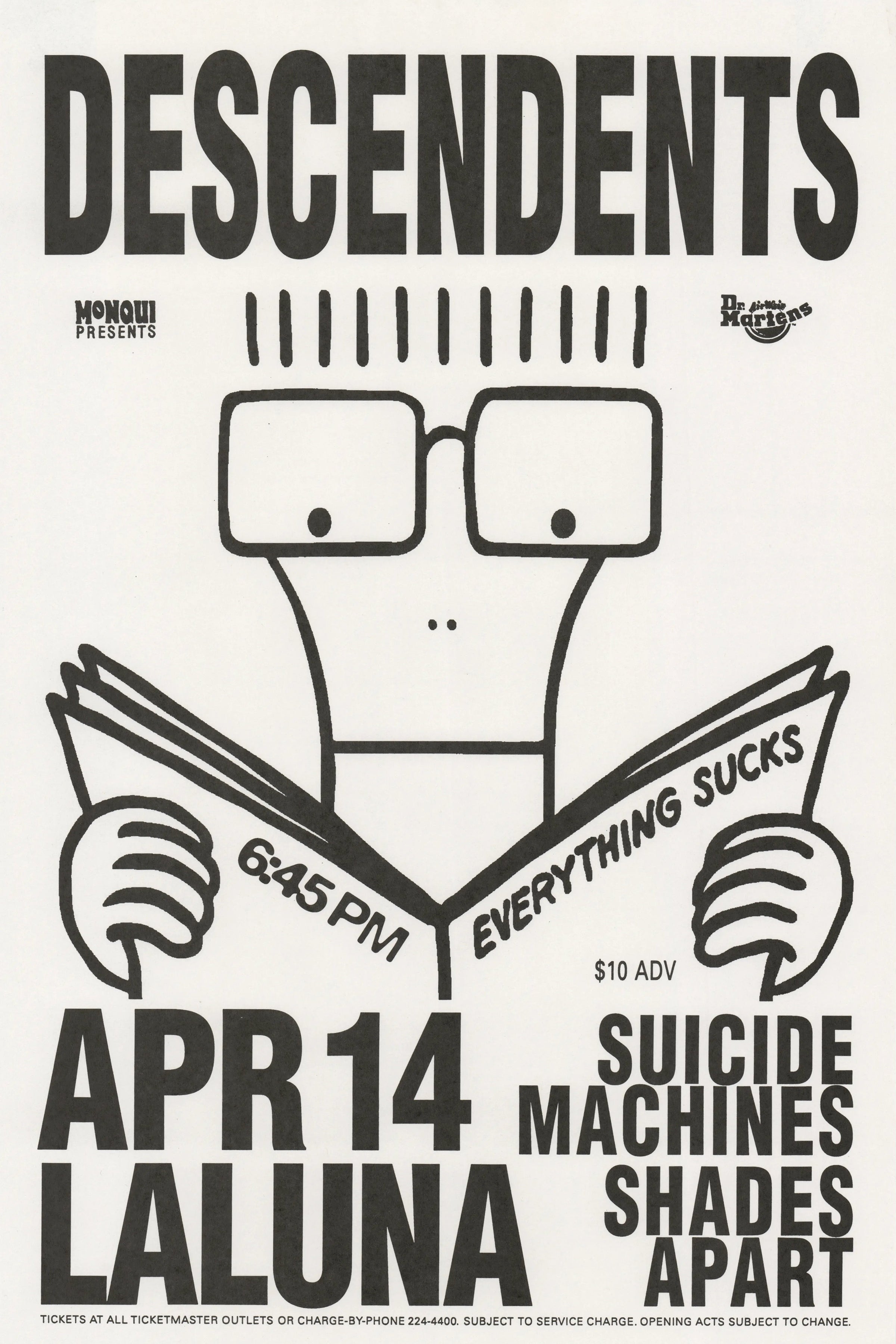 Descendents Poster with A2 Band Poster ��� High-Quality Print on Glossy sm Paper Printed on premium sm paper in a gothic alternat.