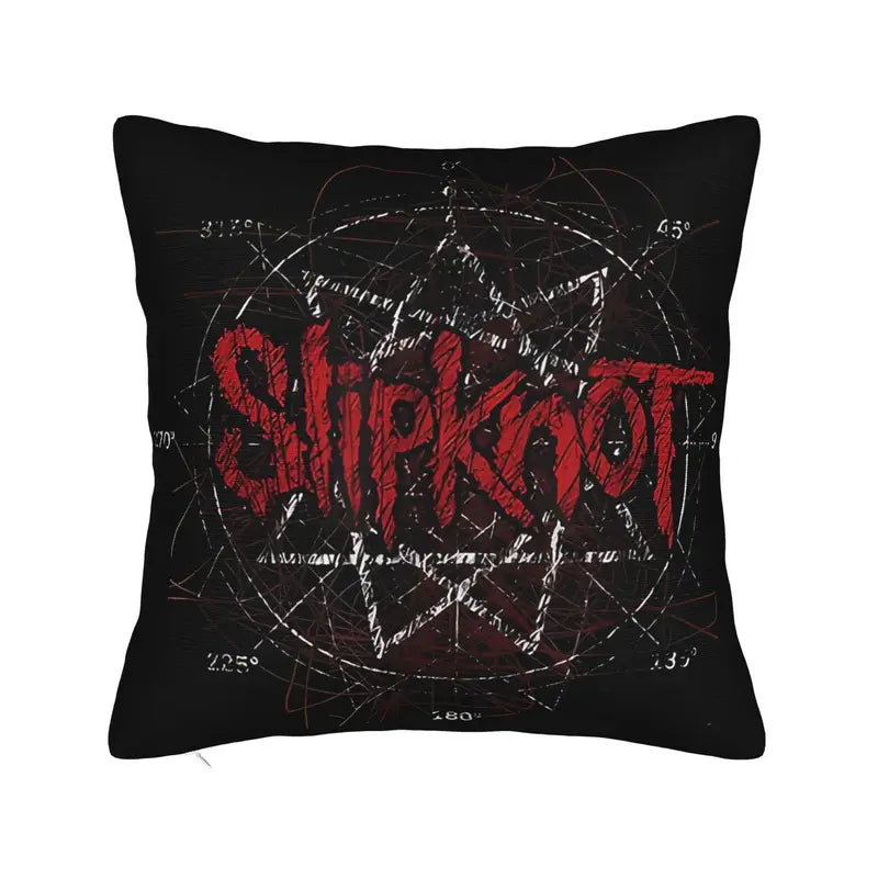 Slipknot Pillow with Band Pillow Cover Super soft fleece. Measures x . (Does not include pillow, only in a gothic alternative sty.