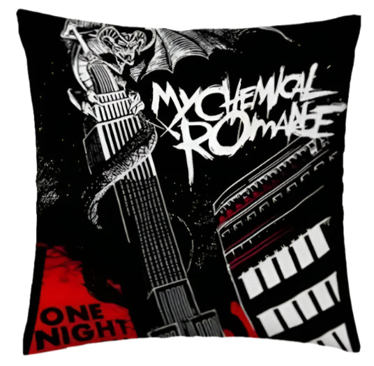 My Chemical Romance Pillow with Band Pillow Cover Super soft fleece. Measures x . (Does not include pillow, only in a gothic alte.