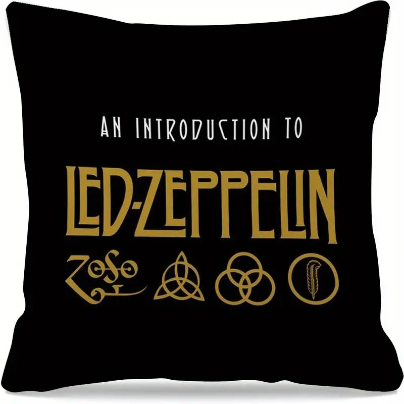 Led Zeppelin with Band Pillow Cover Super soft fleece. Measures x . (Does not include pillow, only in a gothic alternative style.