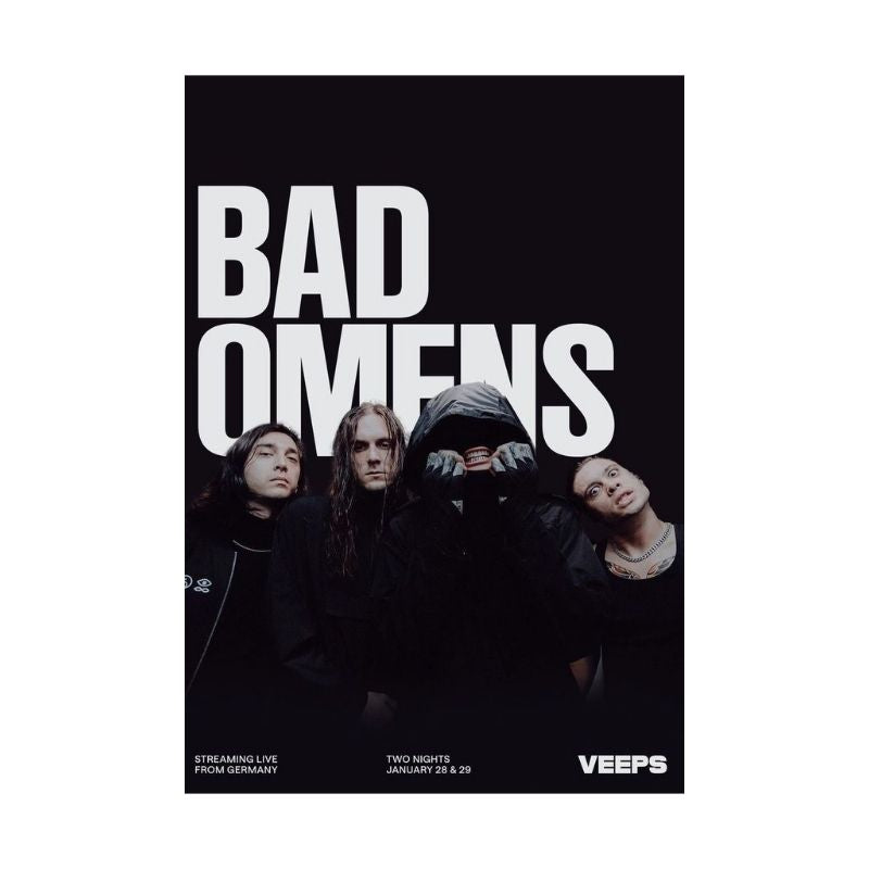 Bad Omens Poster with A2 Band Poster - Quality Print on Glossy sm Paper Printed on premium sm paper in a gothic alternative style.