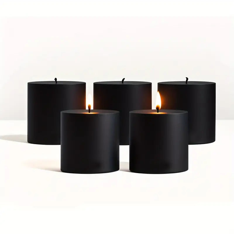 Black Black Candles with x5 Black candles in a gothic alternative style.