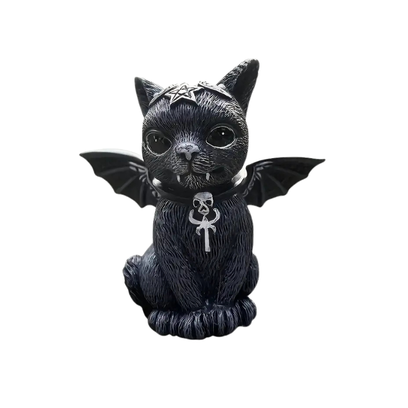 Cult Cuties: Winged Cat in a gothic alternative style.