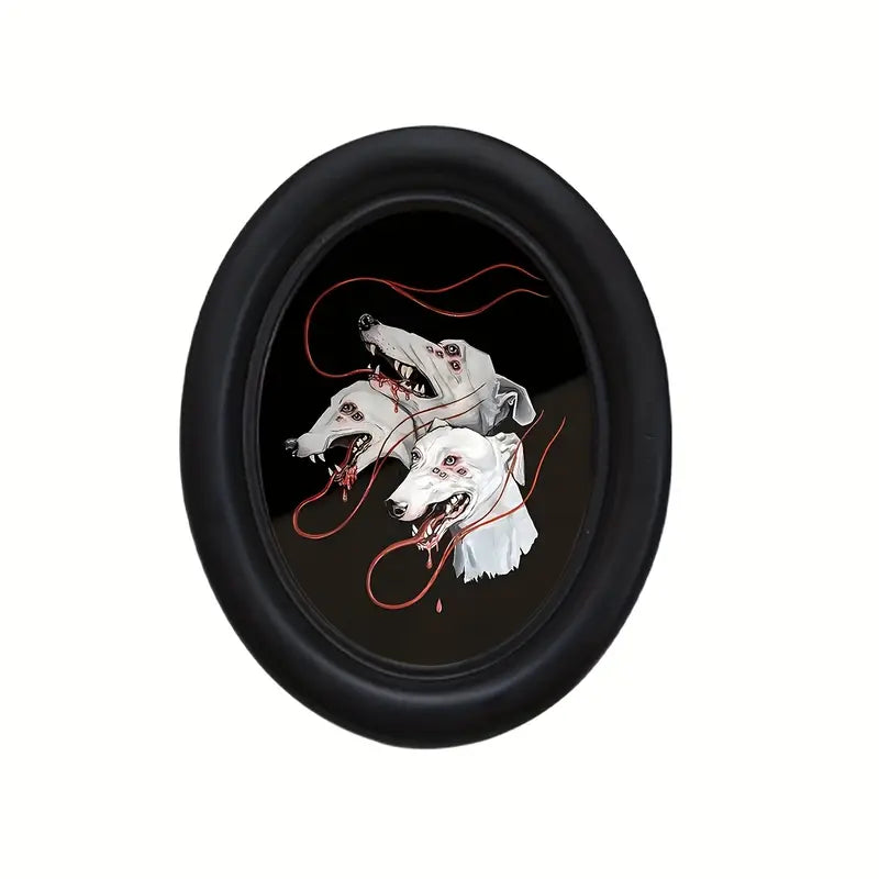 Black The Dark Arts: Hounds with White hounds framed in black in a gothic alternative style.