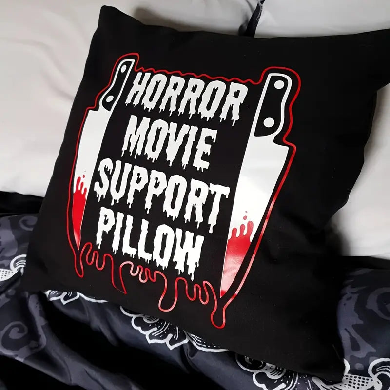 Support Pillow with Film Pillow Cover Super soft fleece. Measures x . (Does not include pillow, only in a gothic alternative styl.