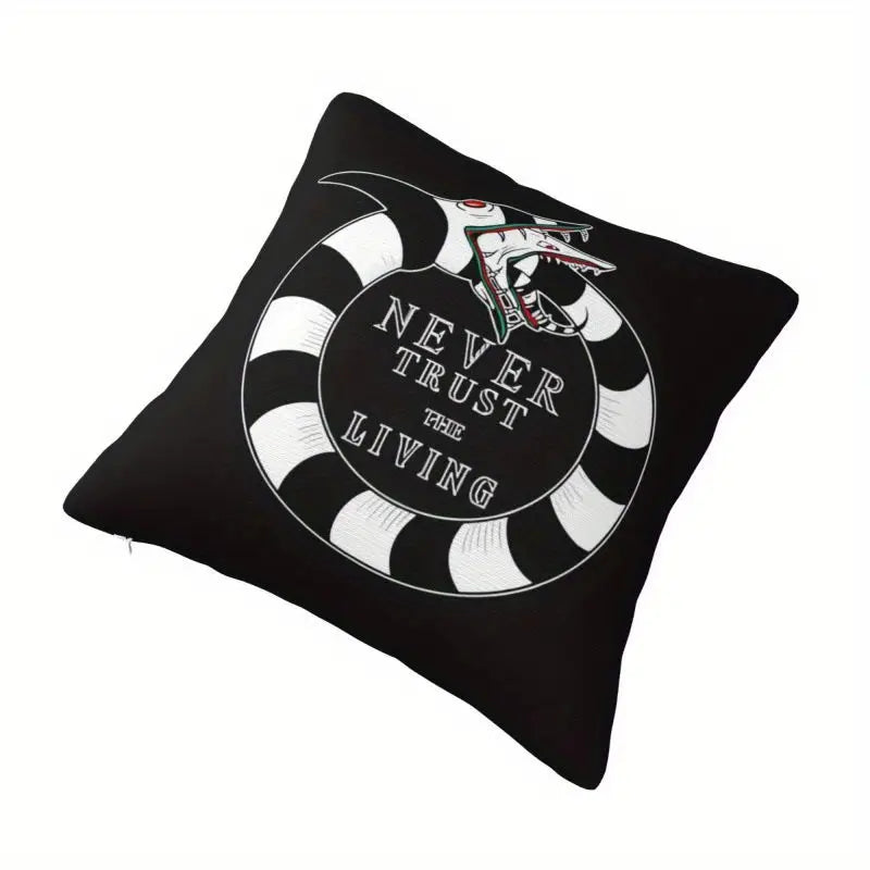 Beetlejuice Pillow with Film Pillow Cover Super soft fleece. Measures x . (Does not include pillow, only in a gothic alternative .