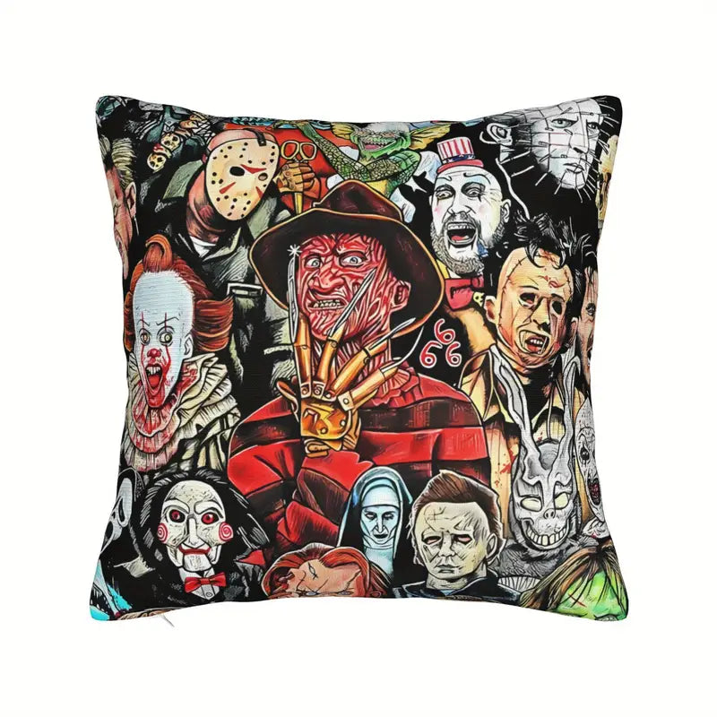 Horror Pillow with Film Pillow Cover Super soft fleece. Measures x . (Does not include pillow, only in a gothic alternative style.
