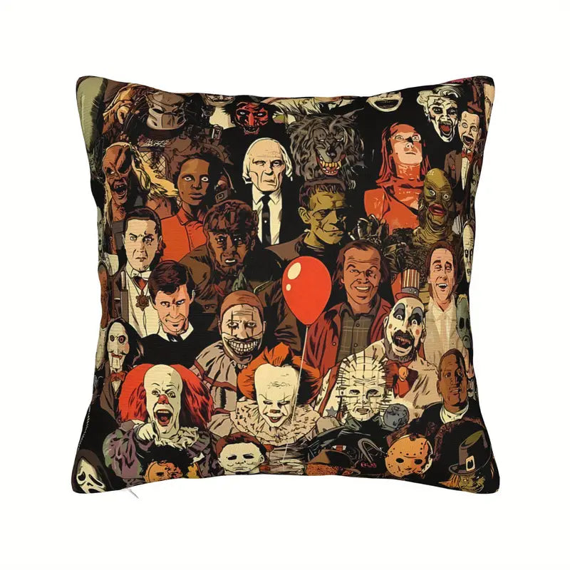Horror Pillow with Film Pillow Cover Super soft fleece. Measures x . (Does not include pillow, only in a gothic alternative style.