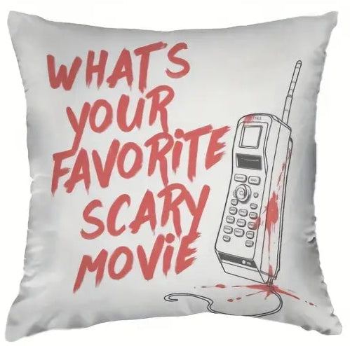 Scary Movie Pillow with Film Pillow Cover Super soft fleece. Measures x . (Does not include pillow, only in a gothic alternative .