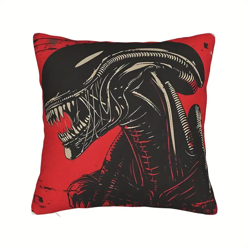 Alien Pillow with Film Pillow Cover Super soft fleece. Measures x . (Does not include pillow, only in a gothic alternative style.