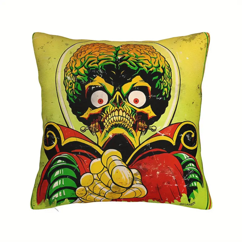 Mars Attacks Pillow with Film Pillow Cover Super soft fleece. Measures x . (Does not include pillow, only in a gothic alternative.