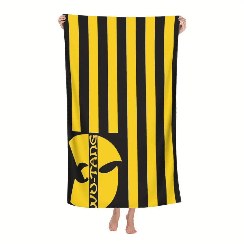 Wu-Tang Clan Beach Towel with A microfiber beach towel with band print.�� Soft to the touch and quick drying. Measures in a gothi.