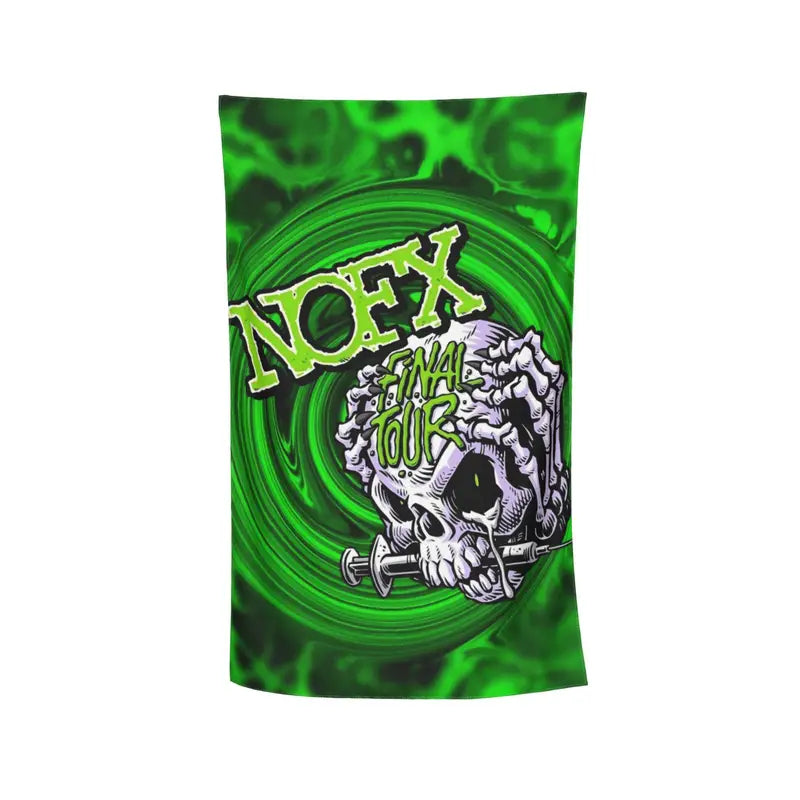 NOFX Beach Towel with A microfiber beach towel with band print.�� Soft to the touch and quick drying. Measures in a gothic altern.