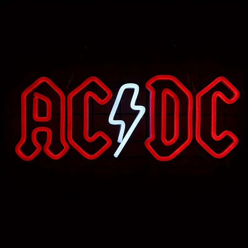Red AC/DC Neon Light with Shaped Neon LED Light. USB powered (adapter not included) in a gothic alternative style.