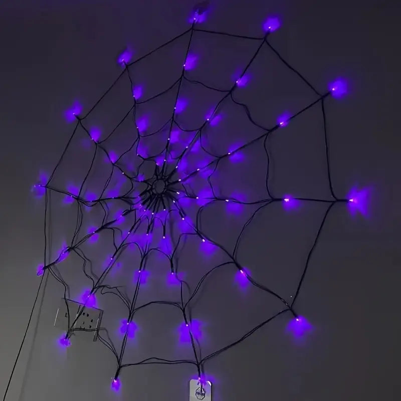 Spider Web String Lights with Spider Web LED string lights. AA battery operated (not included) in a gothic alternative style.