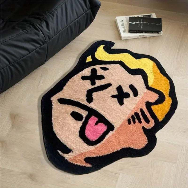 Fallout Rug with A polyester band logo shaped rug. Measures�� x . Velvet feel. Machine washable in a gothic alternative style.