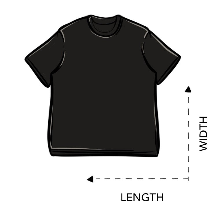 freakflag band merch size guide for tshirt display