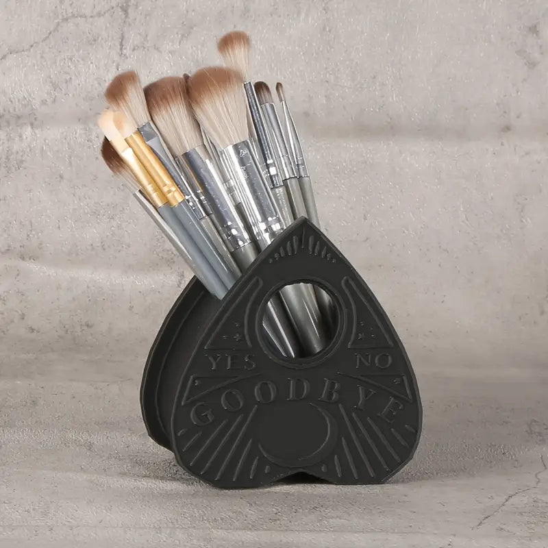 Black Planchette Makeup Brush Holder with Black Ouiji Board Planchette Makeup Brush/Pencil Holder. Plastic Resin.�� in a gothic a.
