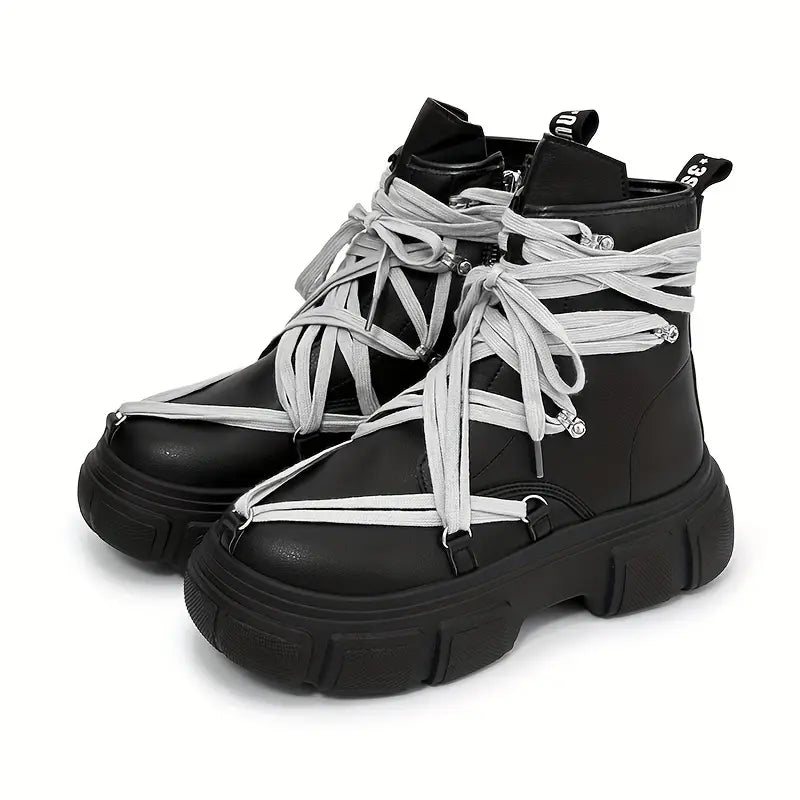 Hook Lace Ankle Boots Boots band merch